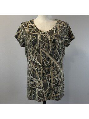 Mossy Oak Shadow Grass Womens Short Sleeve Camo Tee L/G (12-14) Outdoor Shirt